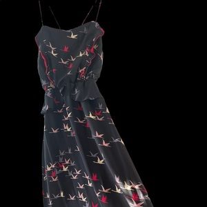 Deborah Sweeney crane summer dress. 100% silk